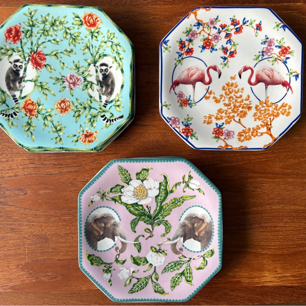 Lou Rota ‘Nature Table’ for Anthropologie set of 6 dessert plates